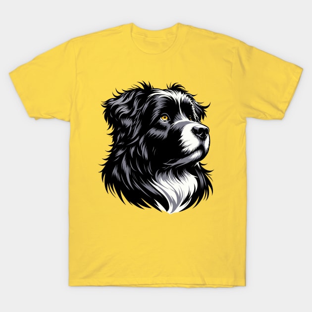 Stunning and Cool Bouvier des Flandres Monochrome and Gold Portrait for Father's Day T-Shirt by ArtRUs